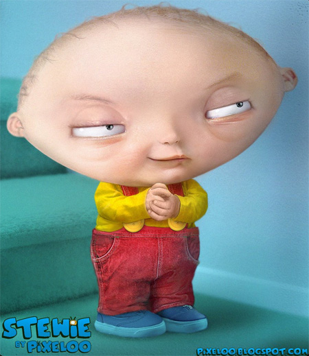 Untooned Stewie Griffin