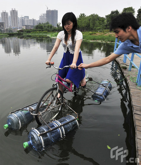 Homemade Amphibious Bicycle