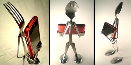 Spoon and Fork iPhone Stands