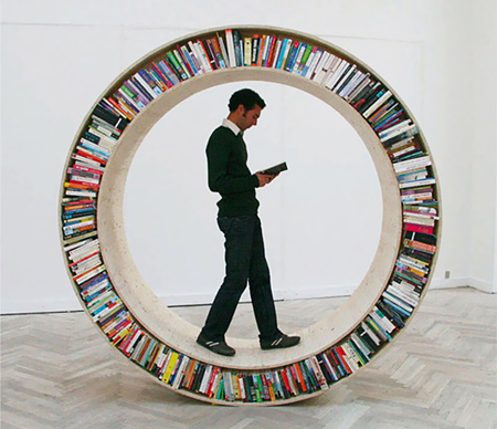 Circular Walking Bookshelf