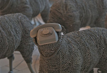 Telephone Sheep Sculptures