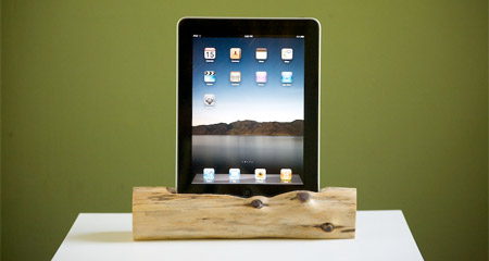 Wooden iPad Dock