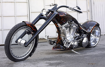 Motorcycle with Glass Wheels
