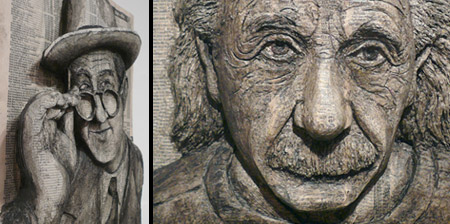 3D Portraits made from Phone Books