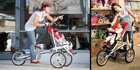 Bike Transforms into a Baby Stroller