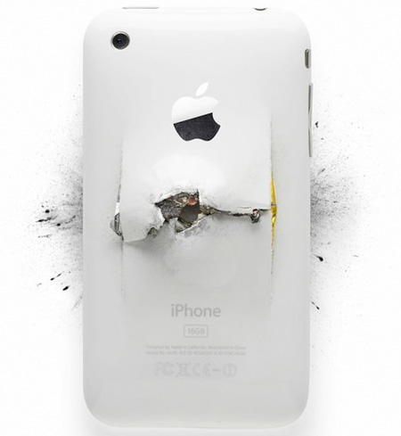 Destroyed Apple iPhone