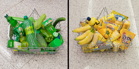 Groceries Arranged by Color