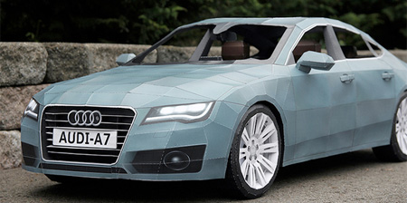 Audi Car Made of Paper