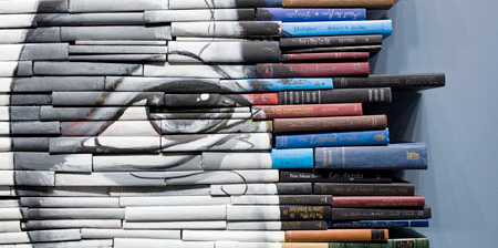 Old Books Used as Canvas