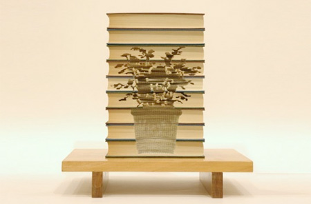 Stacked Books Art