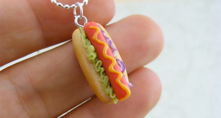 Hot Dog Necklace