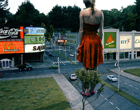 Red Dress in City