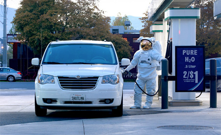 Astronaut at Gas Station