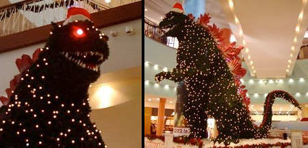 Godzilla Christmas Tree in Japan