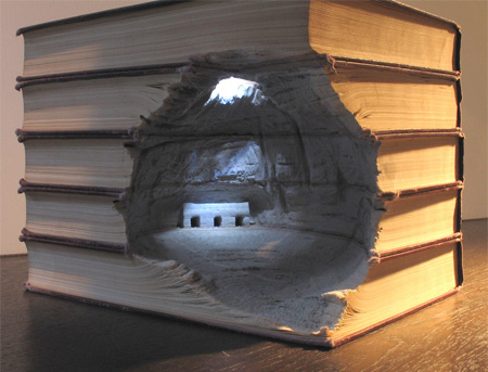 Cave Carved Into Books