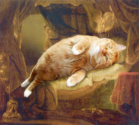 اثاری هنری با گربه 