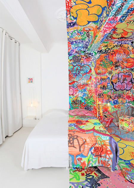 Half Graffiti Hotel Room