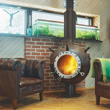 Naval Mine Fireplace