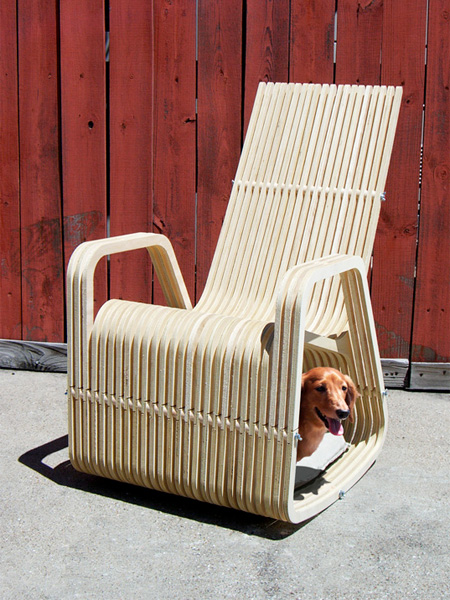 صندلی گهواره ای چوبی