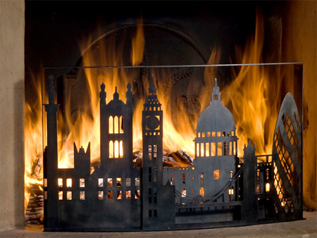 Burning City Firescreen