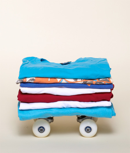 Stack of T Shirts Skateboard