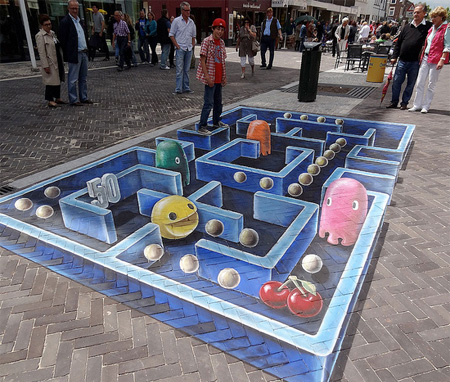 Pac-Man Street Painting