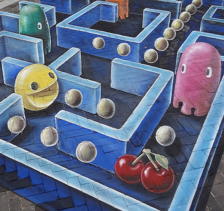 Pac-Man Street Art by Leon Keer