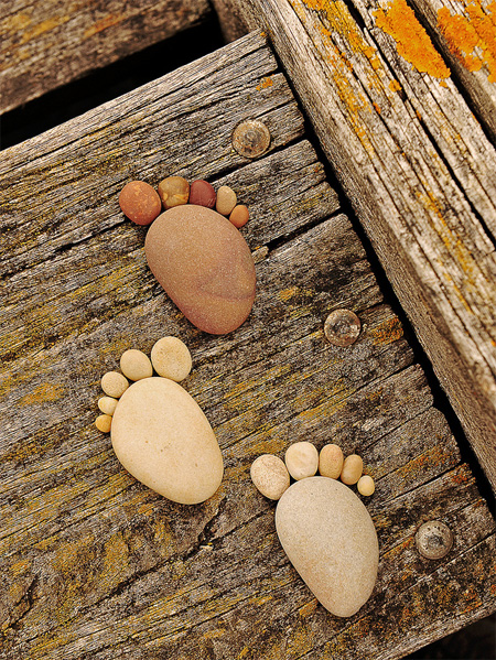 Stones Form Footprints