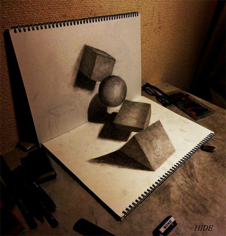3D Pencil Drawings by Nagai Hideyuki