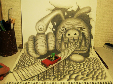 3D Pencil Drawing by Nagai Hideyuki