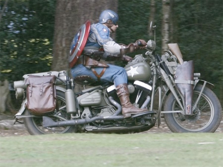 Captain America on a Motorcycle