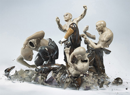 Shattering Porcelain Figurine