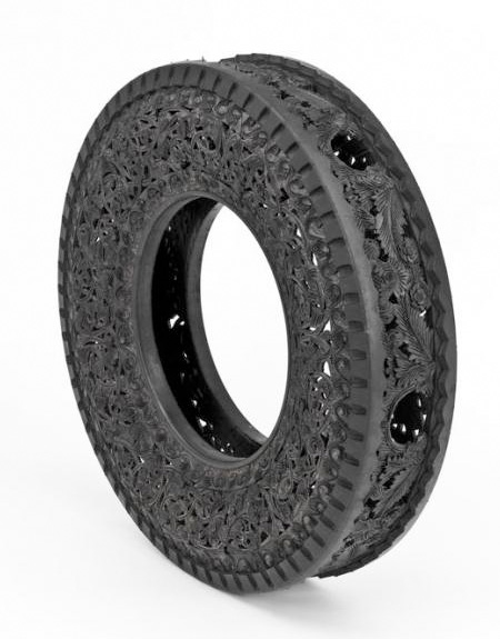 Carved Tire by Wim Delvoye