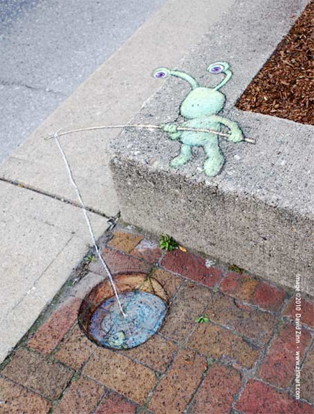 Chalk Drawings by David Zinn