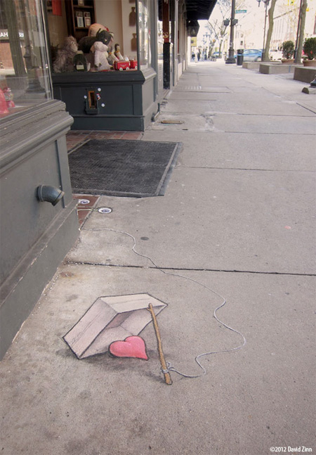 Sidewalk Chalk Art by David Zinn