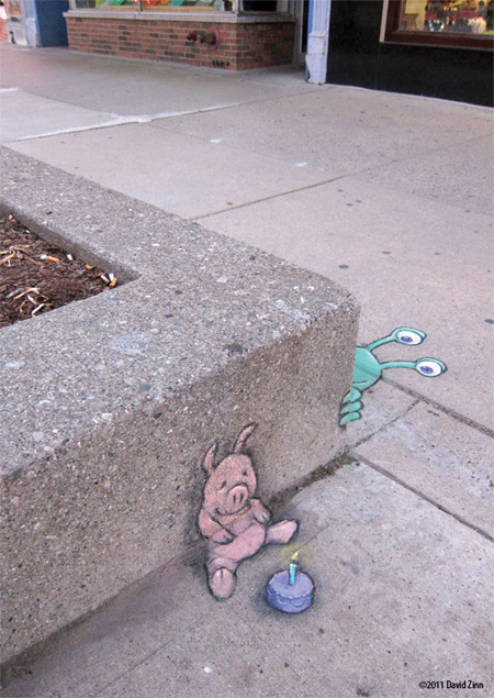 Sidewalk Drawings by David Zinn