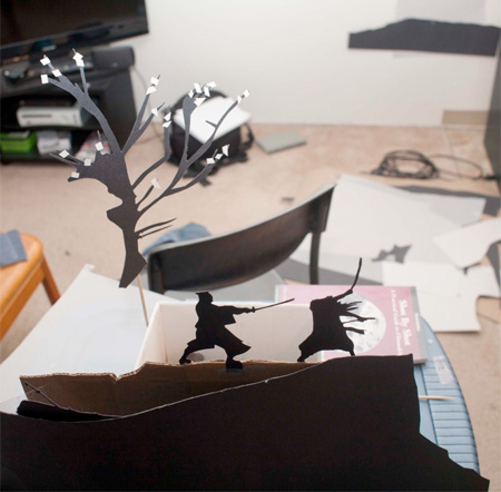 Paper Cut Action Scene