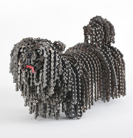 Dog Made of Bicycle Chains