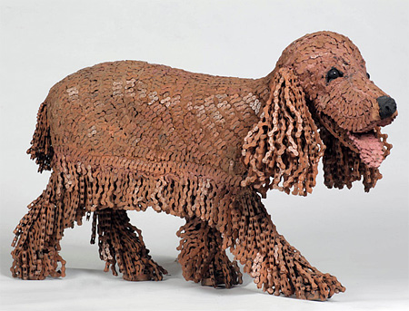 Dog Sculpture Made of Bicycle Parts