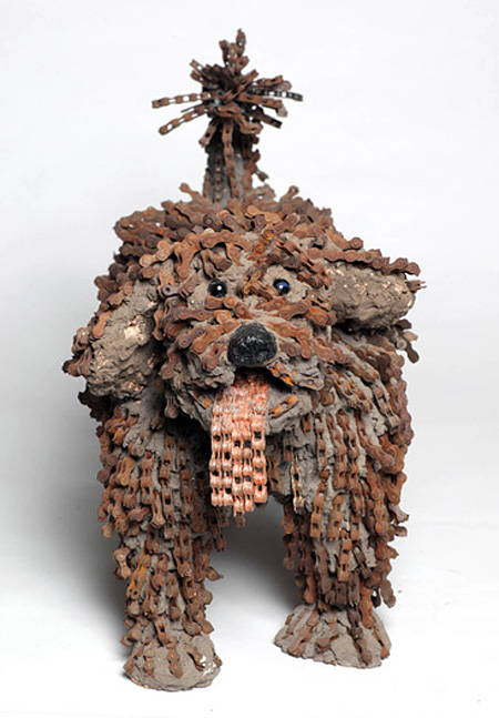 Bicycle Chain Dog Sculptures