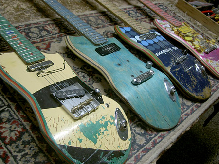 Recycled Skateboard Guitars