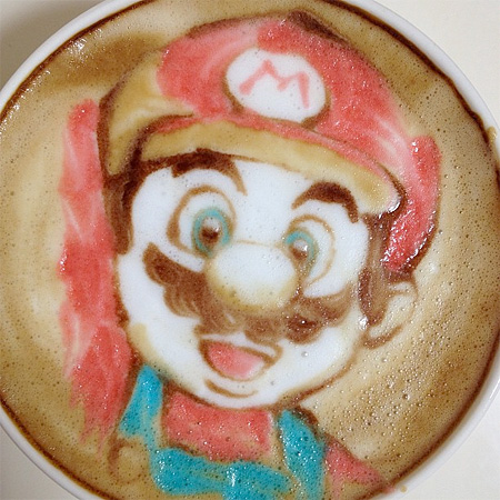 Super Mario Latte Art