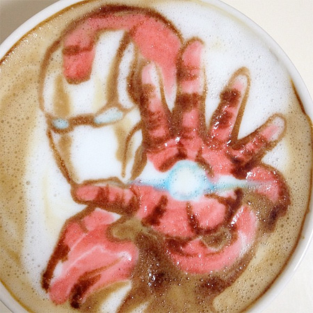 Iron Man Latte Art