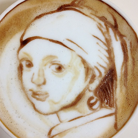 Girl with a Pearl Earring Latte Art