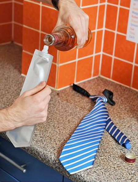 Necktie with Hidden Flask