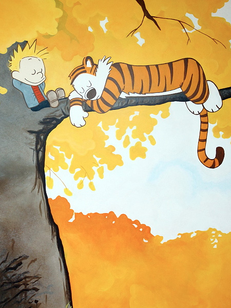 Calvin and Hobbes Wall Painting