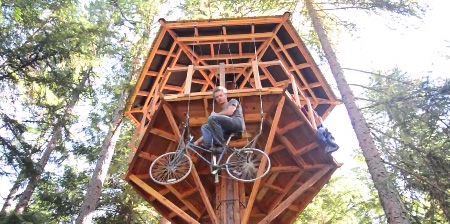 Bicycle Powered Tree House Elevator