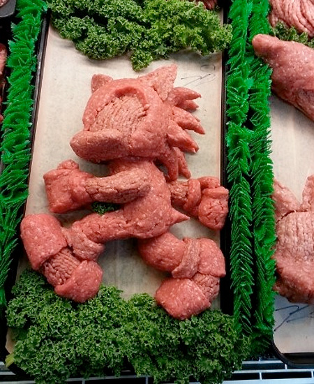 Ground Pork Sculptures