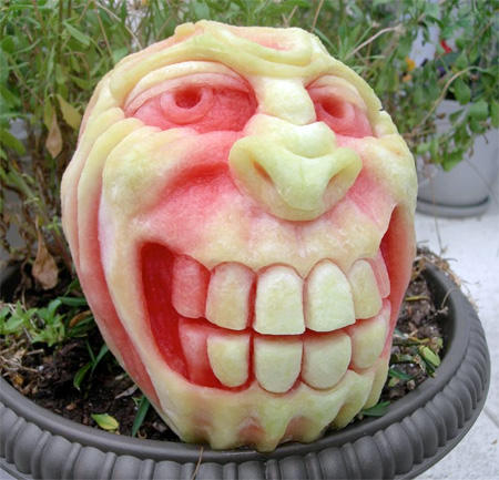 Scary Watermelon Carvings