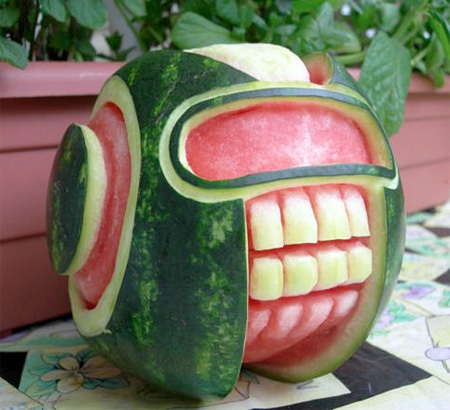 Halloween Watermelon Sculptures